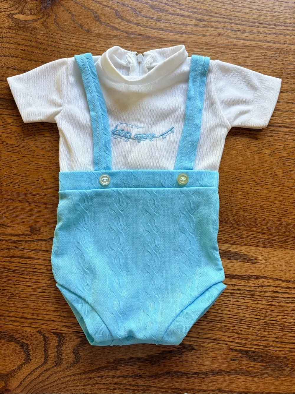 VTG Little Me by Lois Baby Blue Button-Up Outfit and Jacket set- size NB?